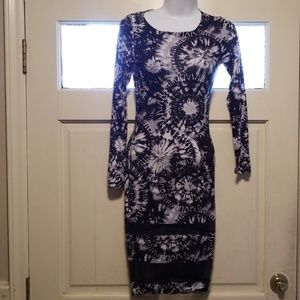 Sexy Long sleeve black and gray bodycon dress S/M